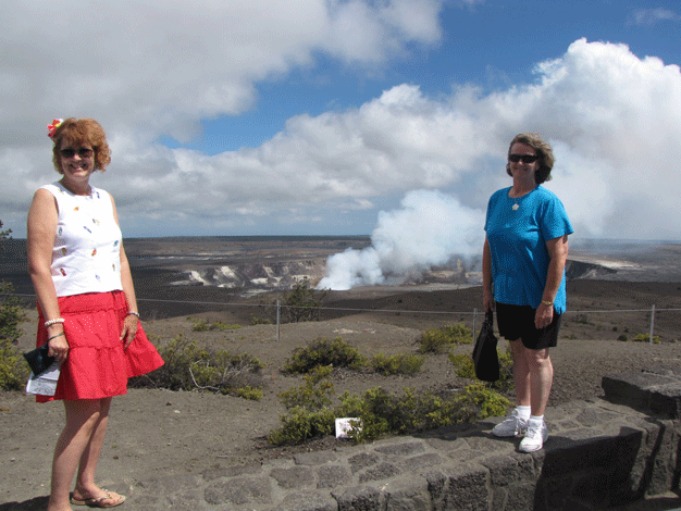 Sue and Deb at crater