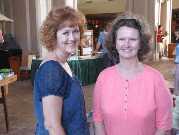 Sue, Deborah in lobby