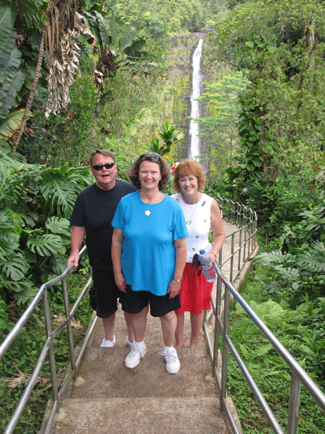 Sue and Ken and Deb at Akaka Falls