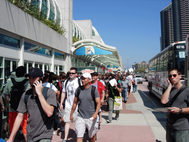 Comicon front sidewalk