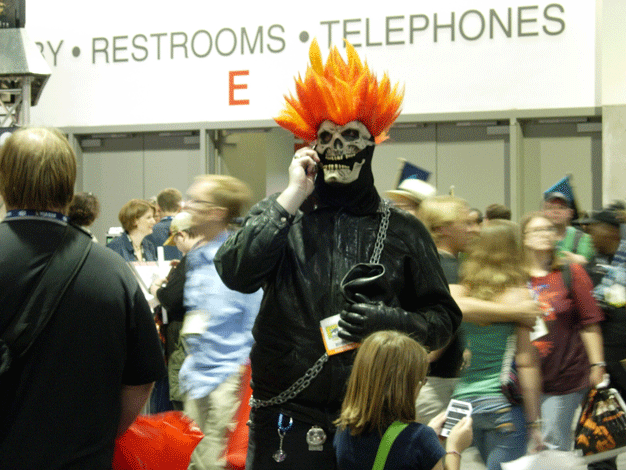 Ghost Rider on phone